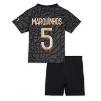 Koszulka piłkarska Paris Saint-Germain Marquinhos #5 Strój Trzeci dla dzieci 2023-24 tanio Krótki Rękaw (+ Krótkie spodenki)